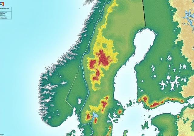 Webkart som viser arealbruksendringer i en norsk kystkommune.